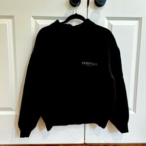 Essentials fear of god black crew neck sweater size xs